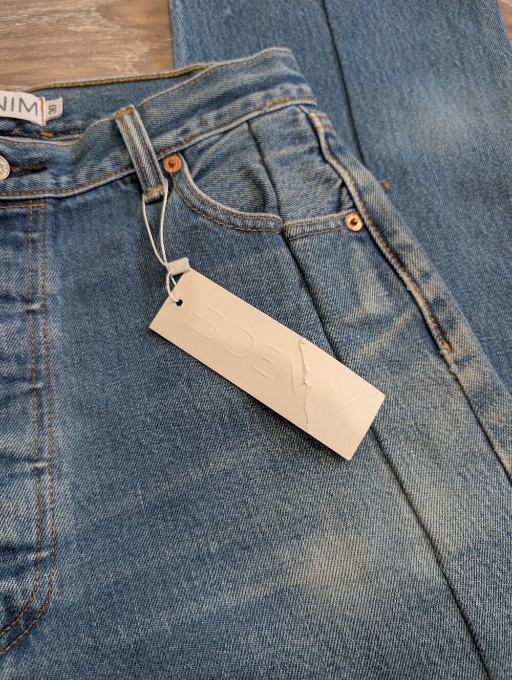 EB Denim "Unraveled" Reconstructed Straight Leg Jeans - Size 30 - Picture 4 of 16